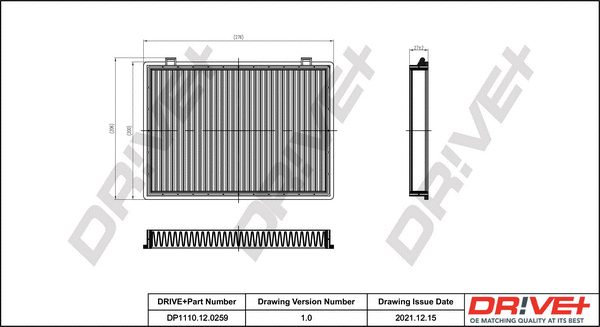 Filter, cabin air (DP1110.12.0259)