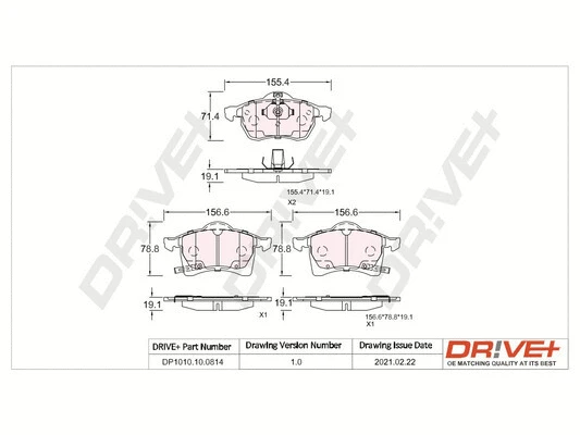 Brake Pad Set, disc brake (DP1010.10.0814)