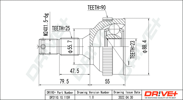 Joint Kit, drive shaft (DP2110.10.1159)