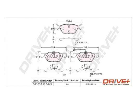 Brake Pad Set, disc brake (DP1010.10.1043)
