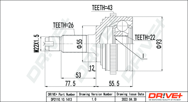 Joint Kit, drive shaft (DP2110.10.1413)