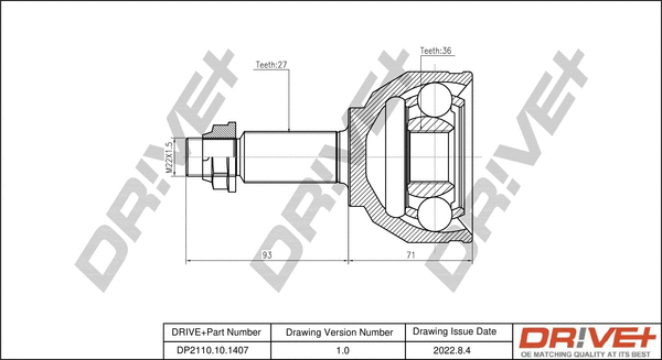 Joint Kit, drive shaft (DP2110.10.1407)