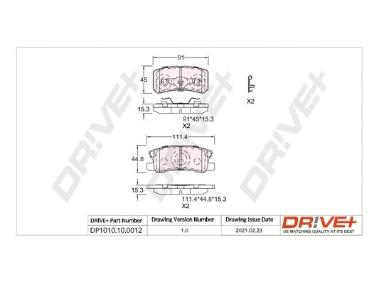 Brake Pad Set, disc brake (DP1010.10.0012)