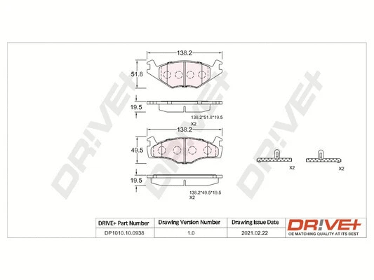 Brake Pad Set, disc brake (DP1010.10.0938)
