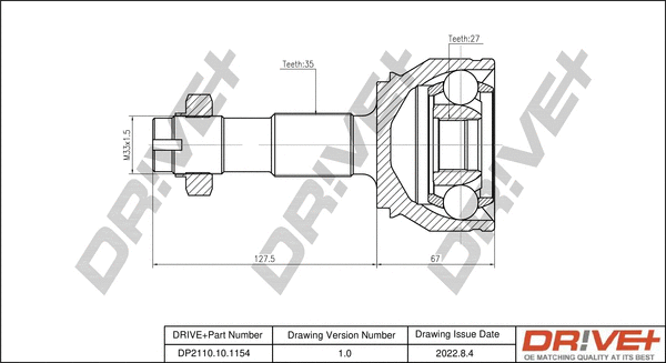 Joint Kit, drive shaft (DP2110.10.1154)