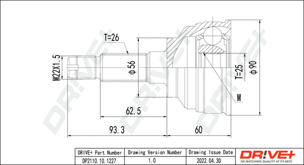 Joint Kit, drive shaft (DP2110.10.1227)