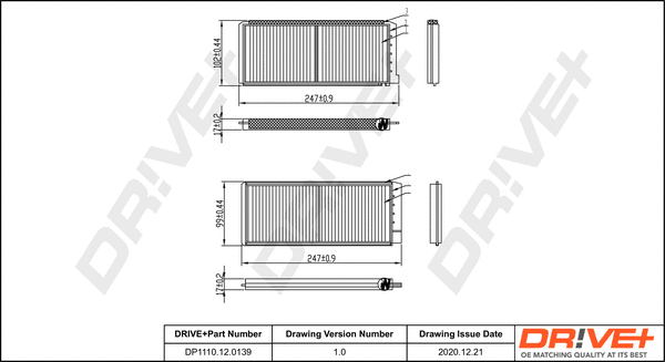 Filter, cabin air (DP1110.12.0139)
