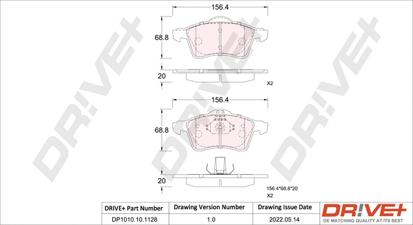 Brake Pad Set, disc brake (DP1010.10.1128)