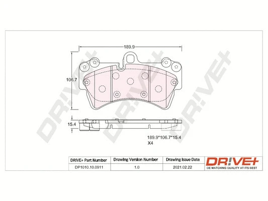 Brake Pad Set, disc brake (DP1010.10.0911)