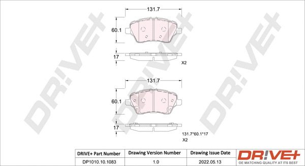 Brake Pad Set, disc brake (DP1010.10.1083)