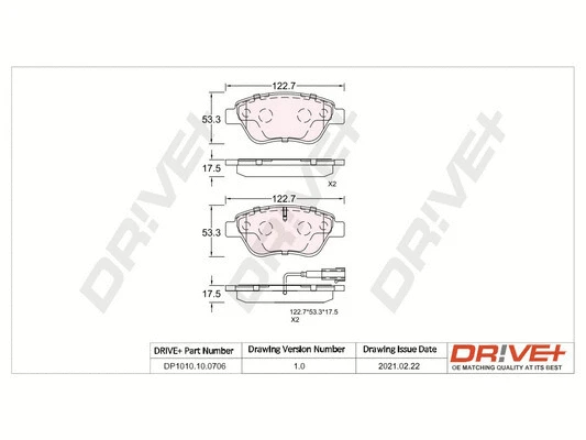 Brake Pad Set, disc brake (DP1010.10.0706)