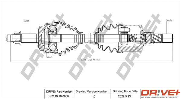 Drive Shaft (DP2110.10.0650)