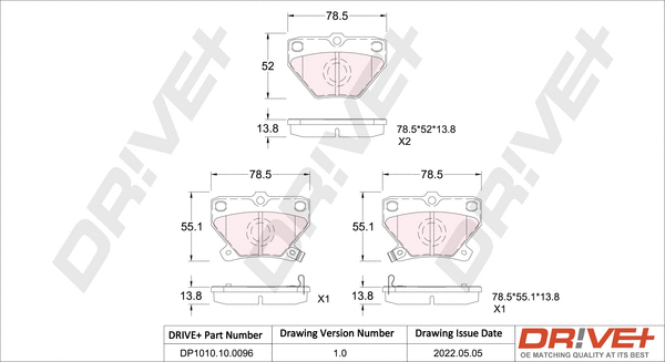 Brake Pad Set, disc brake (DP1010.10.0096)