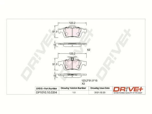 Brake Pad Set, disc brake (DP1010.10.0394)