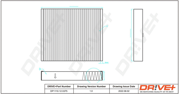 Filter, cabin air (DP1110.12.0375)