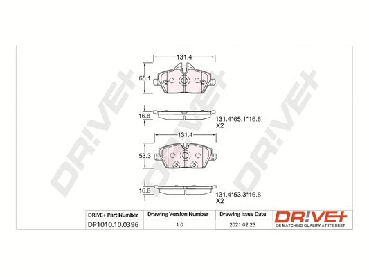 Brake Pad Set, disc brake (DP1010.10.0396)