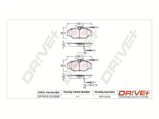 Brake Pad Set, disc brake (DP1010.10.0980)
