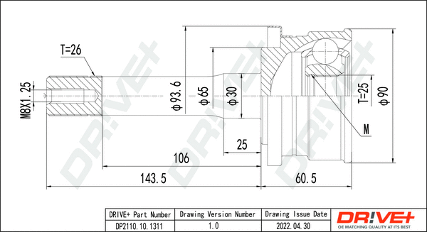 Joint Kit, drive shaft (DP2110.10.1311)