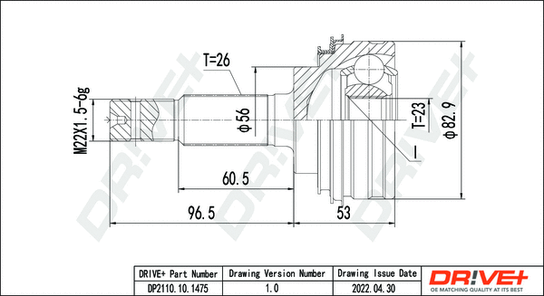 Joint Kit, drive shaft (DP2110.10.1475)