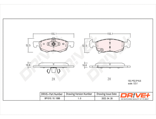 Brake Pad Set, disc brake (DP1010.10.1088)
