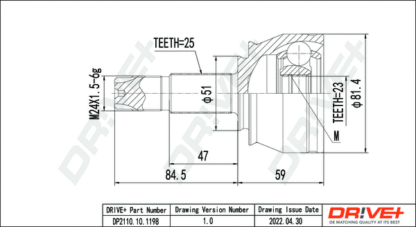 Joint Kit, drive shaft (DP2110.10.1198)