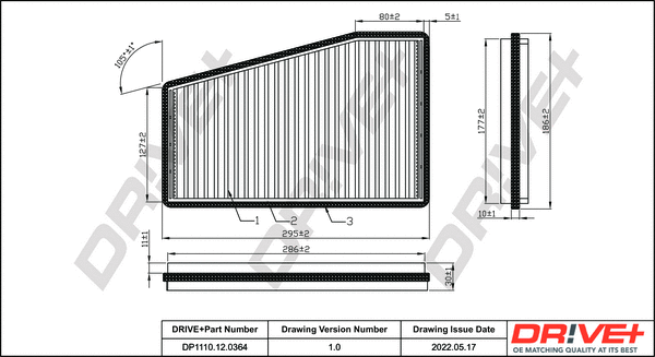 Filter, cabin air (DP1110.12.0364)
