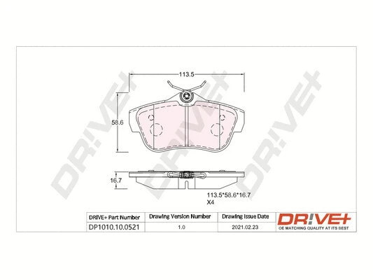 Brake Pad Set, disc brake (DP1010.10.0521)