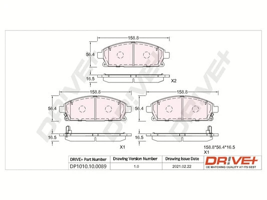 Brake Pad Set, disc brake (DP1010.10.0089)