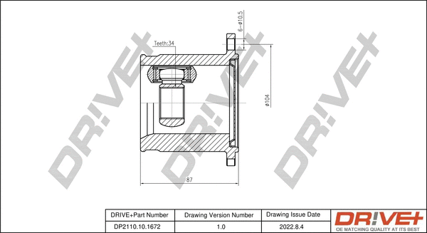 Joint Kit, drive shaft (DP2110.10.1672)