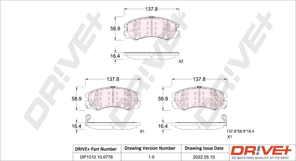 Brake Pad Set, disc brake (DP1010.10.0778)