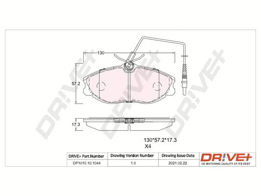 Brake Pad Set, disc brake (DP1010.10.1044)
