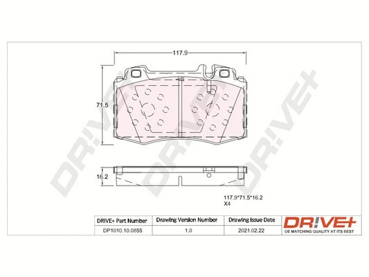Brake Pad Set, disc brake (DP1010.10.0855)