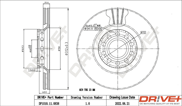 Brake Disc (DP1010.11.0838)