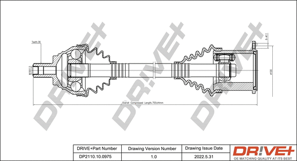 Drive Shaft (DP2110.10.0975)