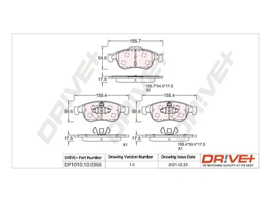 Brake Pad Set, disc brake (DP1010.10.0368)