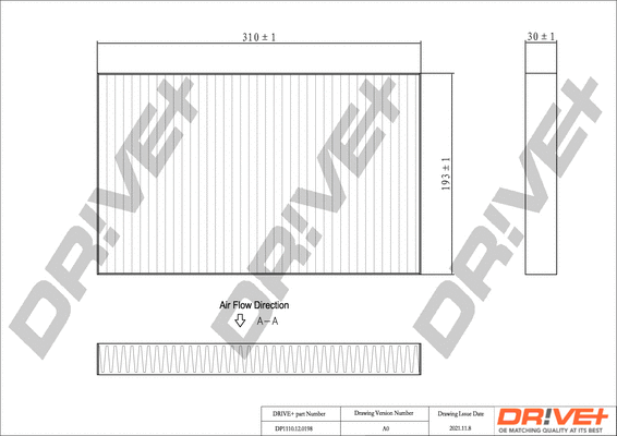 Filter, cabin air (DP1110.12.0198)