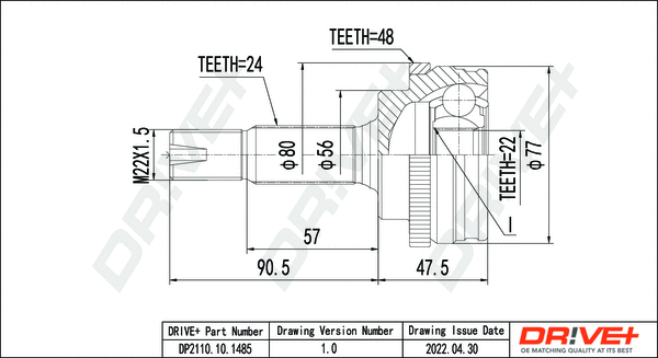 Joint Kit, drive shaft (DP2110.10.1485)