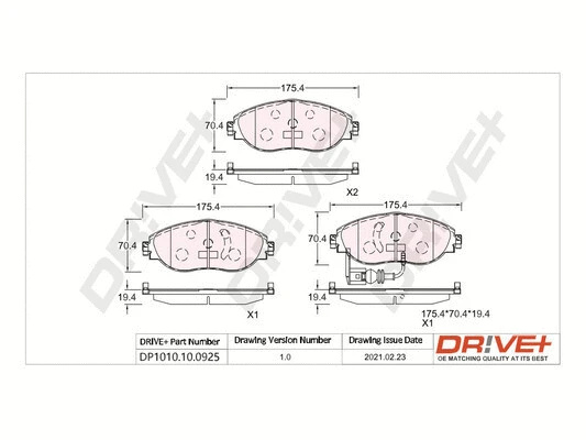Brake Pad Set, disc brake (DP1010.10.0925)