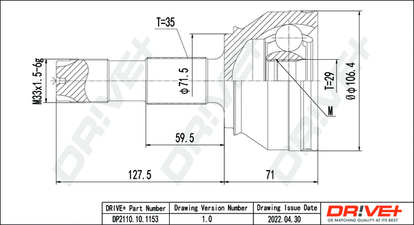 Joint Kit, drive shaft (DP2110.10.1153)