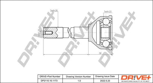 Joint Kit, drive shaft (DP2110.10.1173)