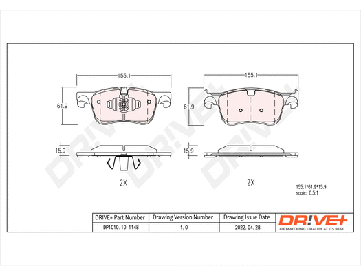 Brake Pad Set, disc brake (DP1010.10.1148)