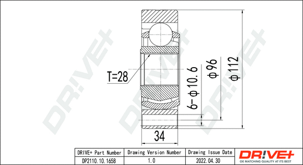 Joint Kit, drive shaft (DP2110.10.1658)