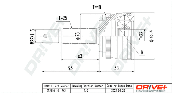 Joint Kit, drive shaft (DP2110.10.1262)