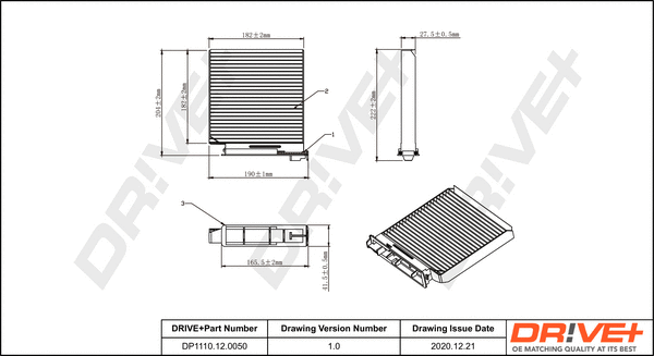 Filter, cabin air (DP1110.12.0050)