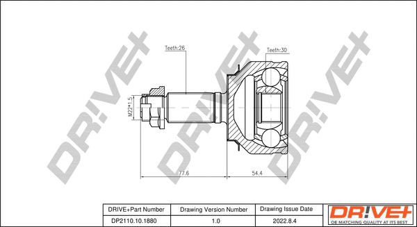 Joint Kit, drive shaft (DP2110.10.1880)