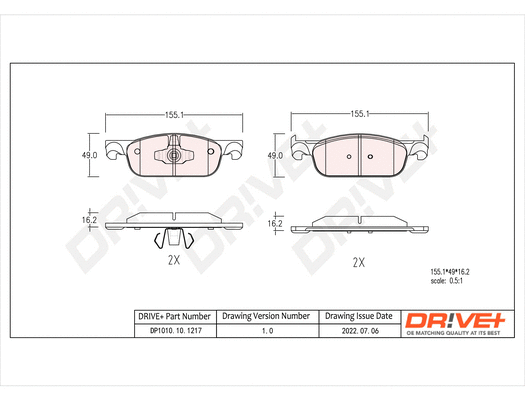 Brake Pad Set, disc brake (DP1010.10.1217)