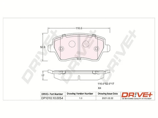 Brake Pad Set, disc brake (DP1010.10.0054)