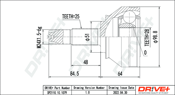 Joint Kit, drive shaft (DP2110.10.1079)
