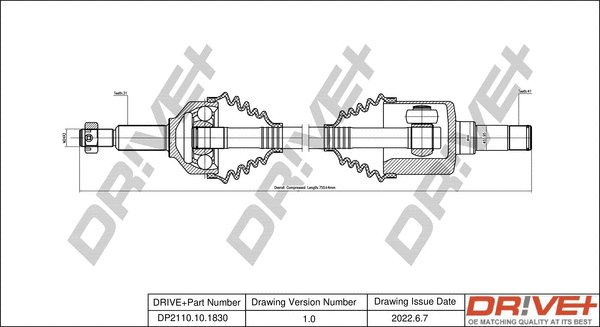Drive Shaft (DP2110.10.1830)