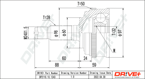 Joint Kit, drive shaft (DP2110.10.1243)